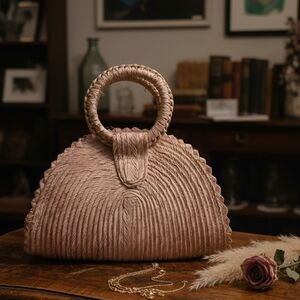 Artfully Woven Straw Clutch